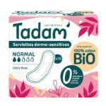 TADAM 16 SERVIETTES DERMO SENSITIVES NORMAL COTON BIO ULTRA FINE