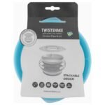 TWISTSHAKE ASSIETTE D'APPRENTISSAGE REPAS BEBE A COMPARTIMENT BLEU PASTEL
