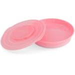 TWISTSHAKE SCELLE ASSIETTE D'APPRENTISSAGE REPAS BEBE AVEC COUVERCLE ROSE